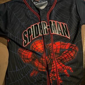 Spider-Man Black and Red Casual Button Down Shirt
